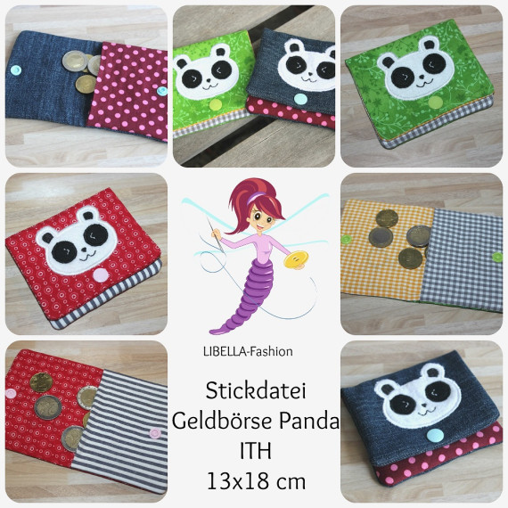 Stickdatei - Geldbörse Panda ♥ 13x18 ITH